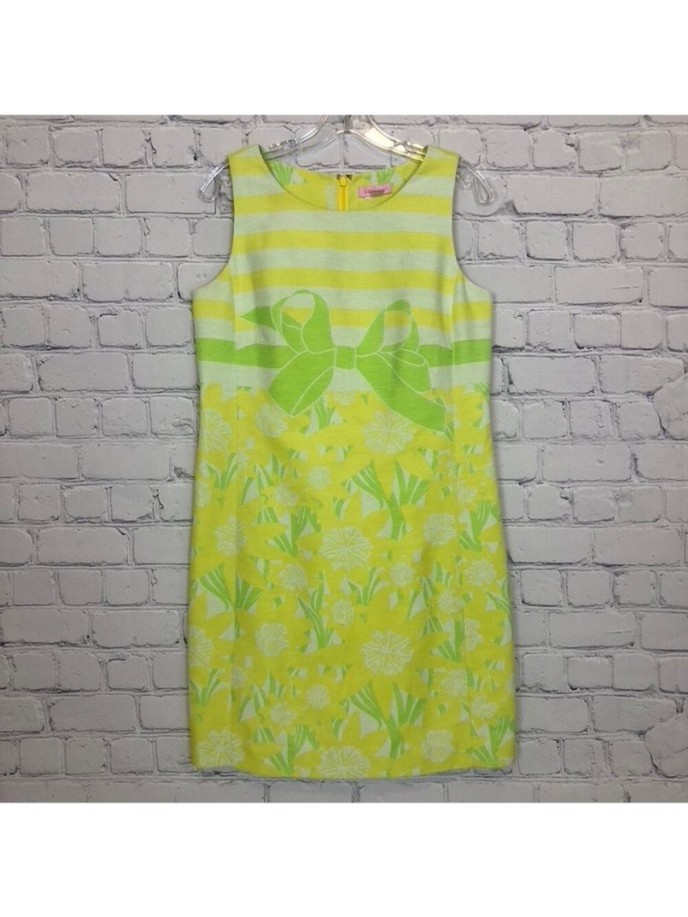 Lilly Pulitzer Stephanie Shift Engineer Dress Size 6 Commodore Yellow Gotcha